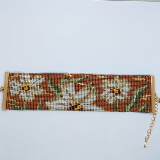 Bracciale DAMASCO - Nocciola in vendita su Petali e Passioni Bijoux