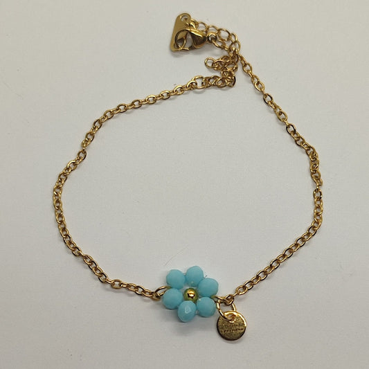 Braccialetto FIORELLA - Azzurro chiaro in vendita su Petali e Passioni Bijoux