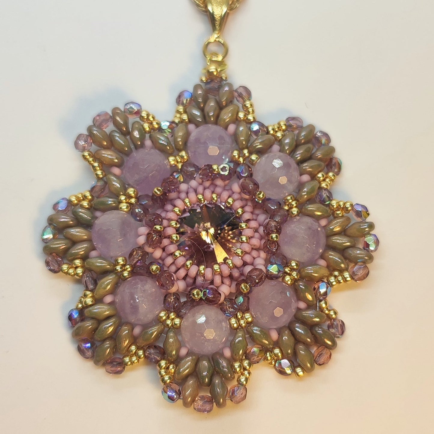 Collana con Medaglione - Passiflora Ametista, nebula in vendita su Petali e Passioni Bijoux