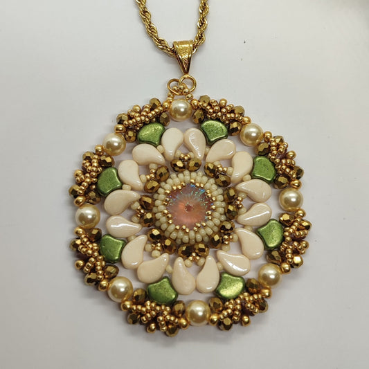 Collana GERBERA - Verde in vendita su Petali e Passioni Bijoux