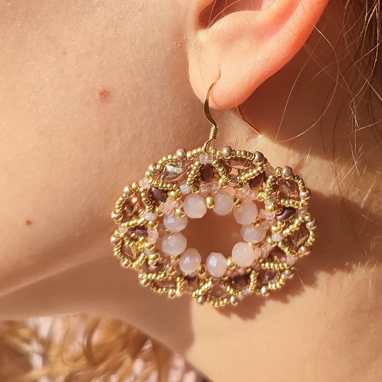 Orecchini COROLLA - Rosa cipria in vendita su Petali e Passioni Bijoux