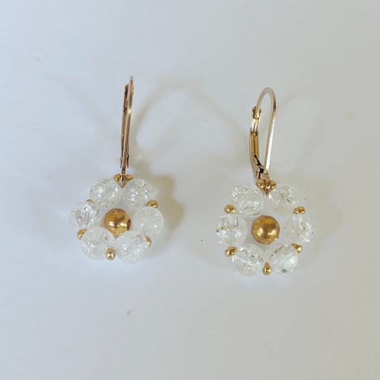 Orecchini FIORE ZODIACALE - CANCRO - Cristallo di Rocca in vendita su Petali e Passioni Bijoux