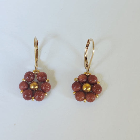 Orecchini FIORE ZODIACALE - LEONE - Pietra del Sole in vendita su Petali e Passioni Bijoux