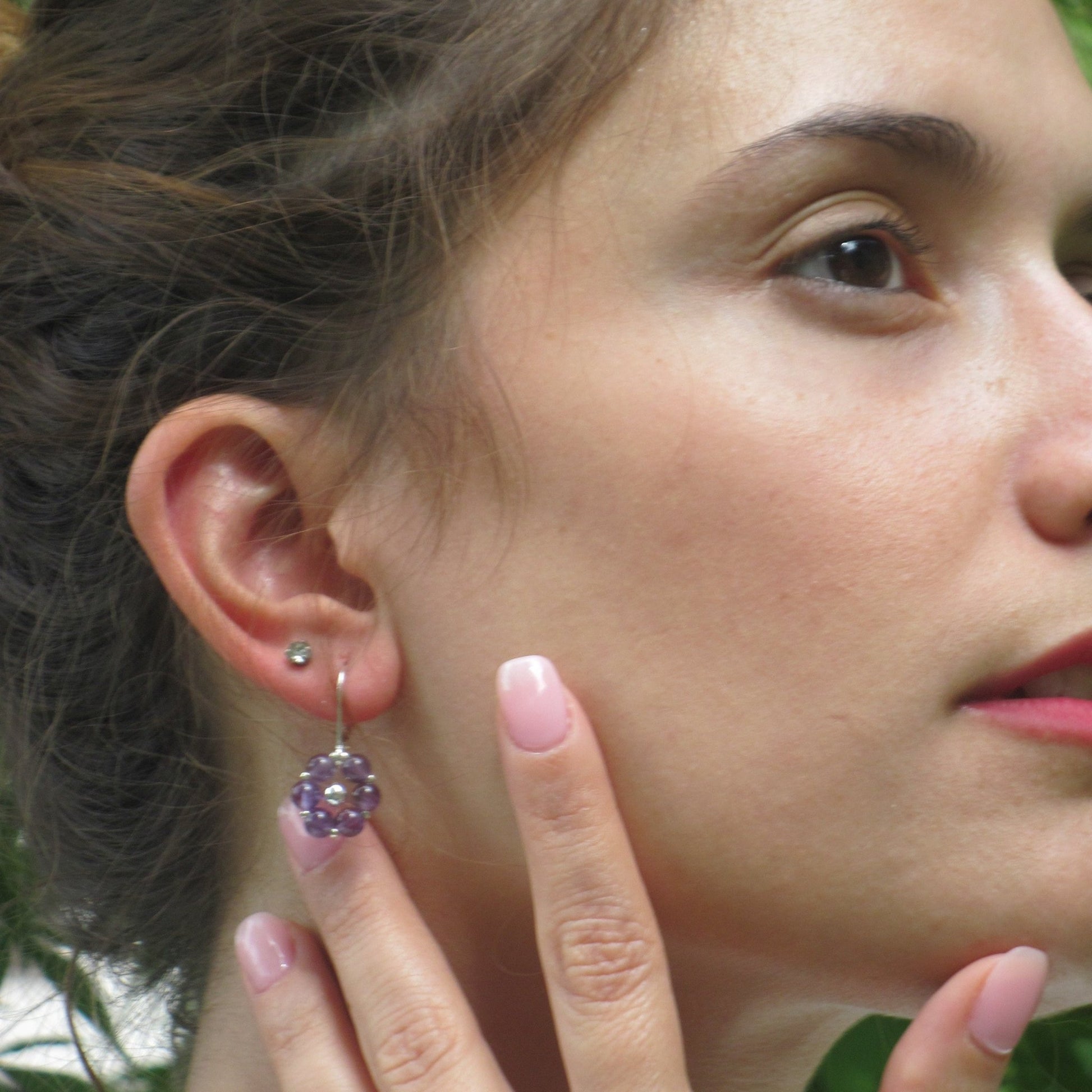 Orecchini FIORE ZODIACALE - PESCI Ametista in vendita su Petali e Passioni Bijoux