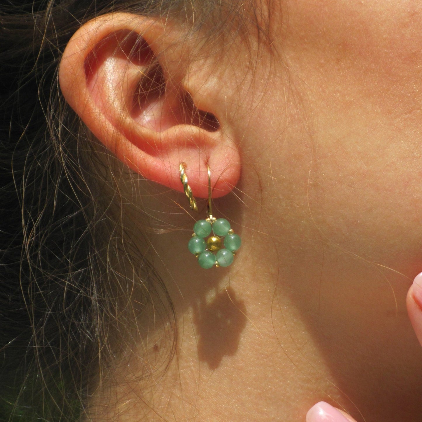 Orecchini FIORE ZODIACALE - Toro - Avventurina in vendita su Petali e Passioni Bijoux