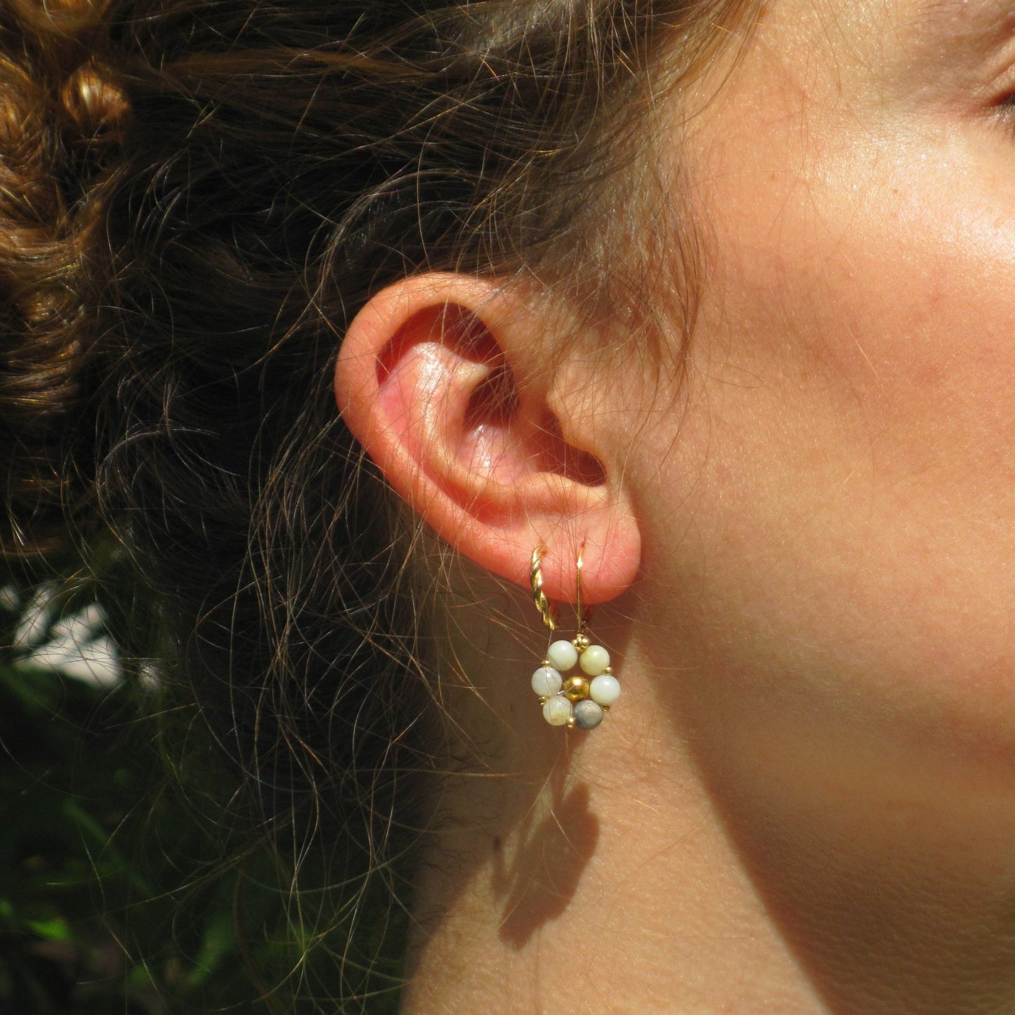 Orecchini FIORE ZODIACALE - VERGINE - Amazzonite in vendita su Petali e Passioni Bijoux