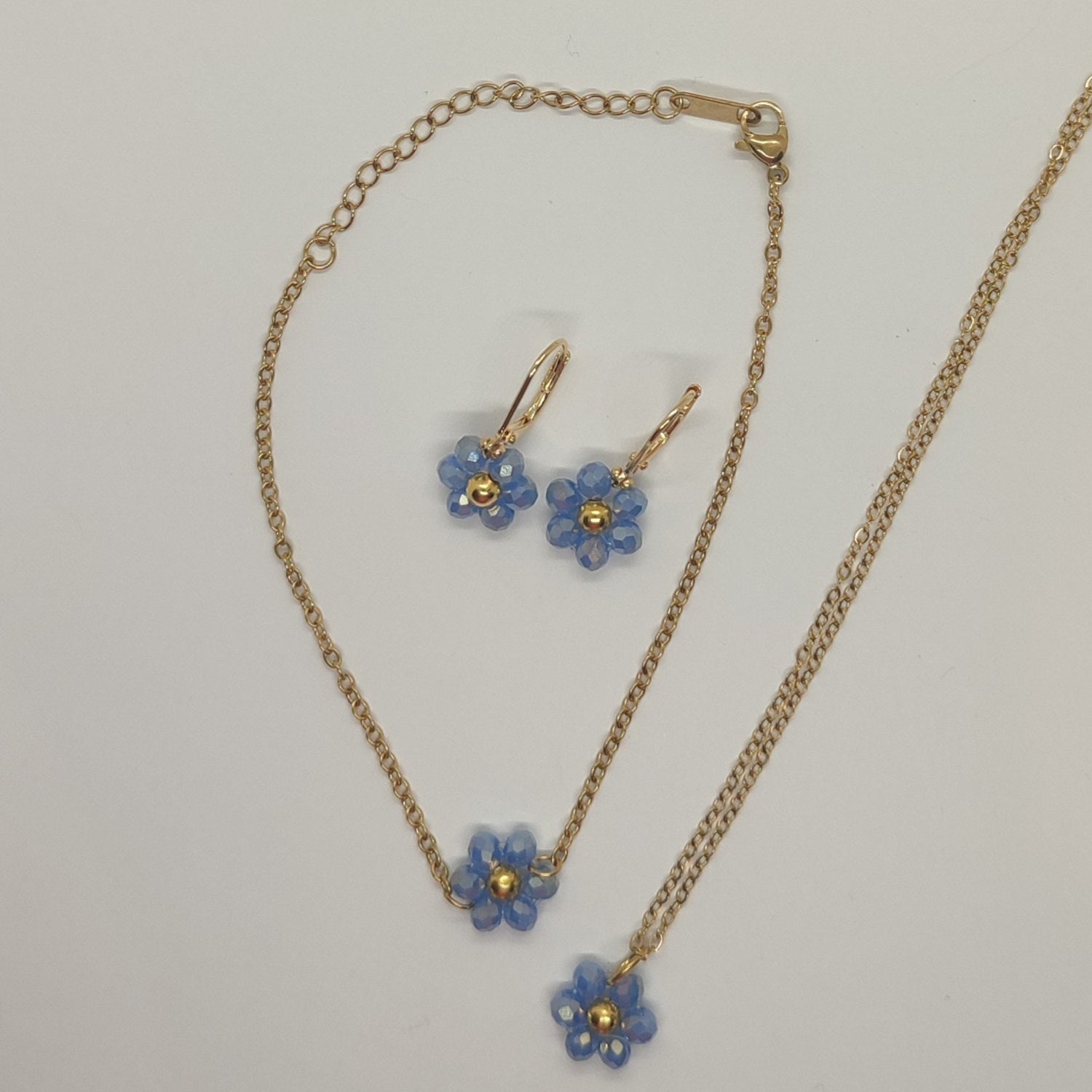 Orecchini FIORELLA - Azzurro Steel in vendita su Petali e Passioni Bijoux