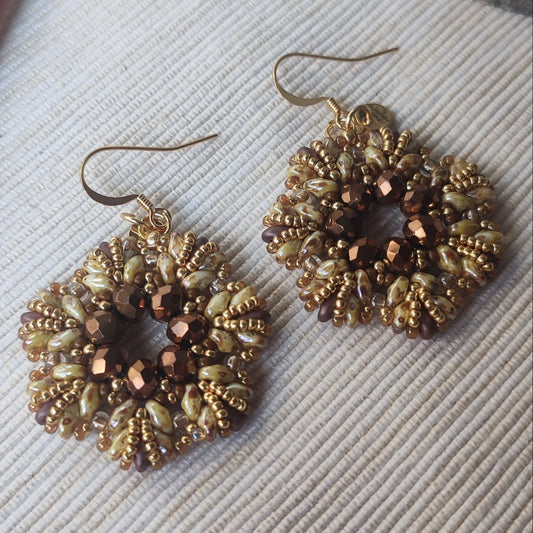 Orecchini Fiorello - Marrone, beige in vendita su Petali e Passioni Bijoux