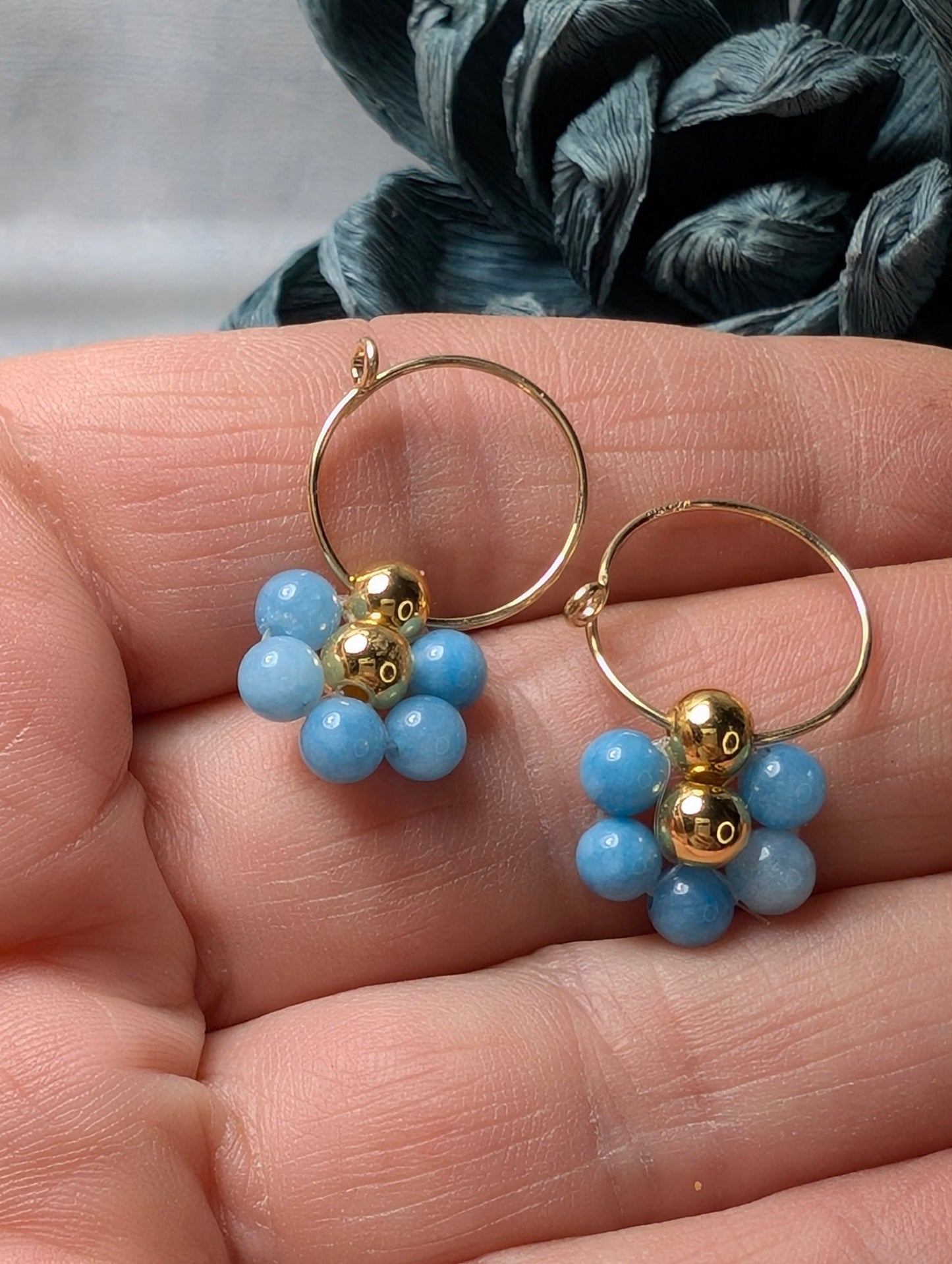 Orecchini PRATOLINA - Angelite in vendita su Petali e Passioni Bijoux