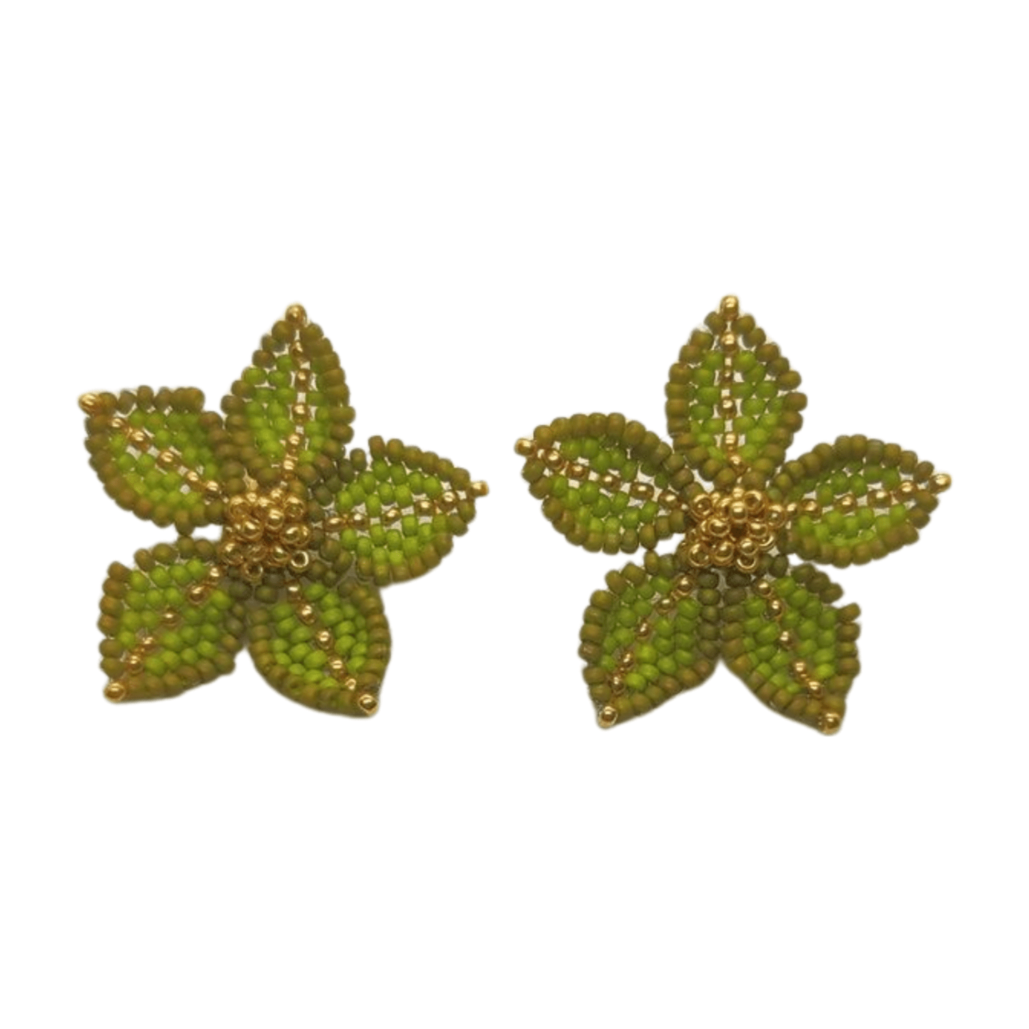 Orecchino CLEMATIS - Verde Oliva in vendita su Petali e Passioni Bijoux