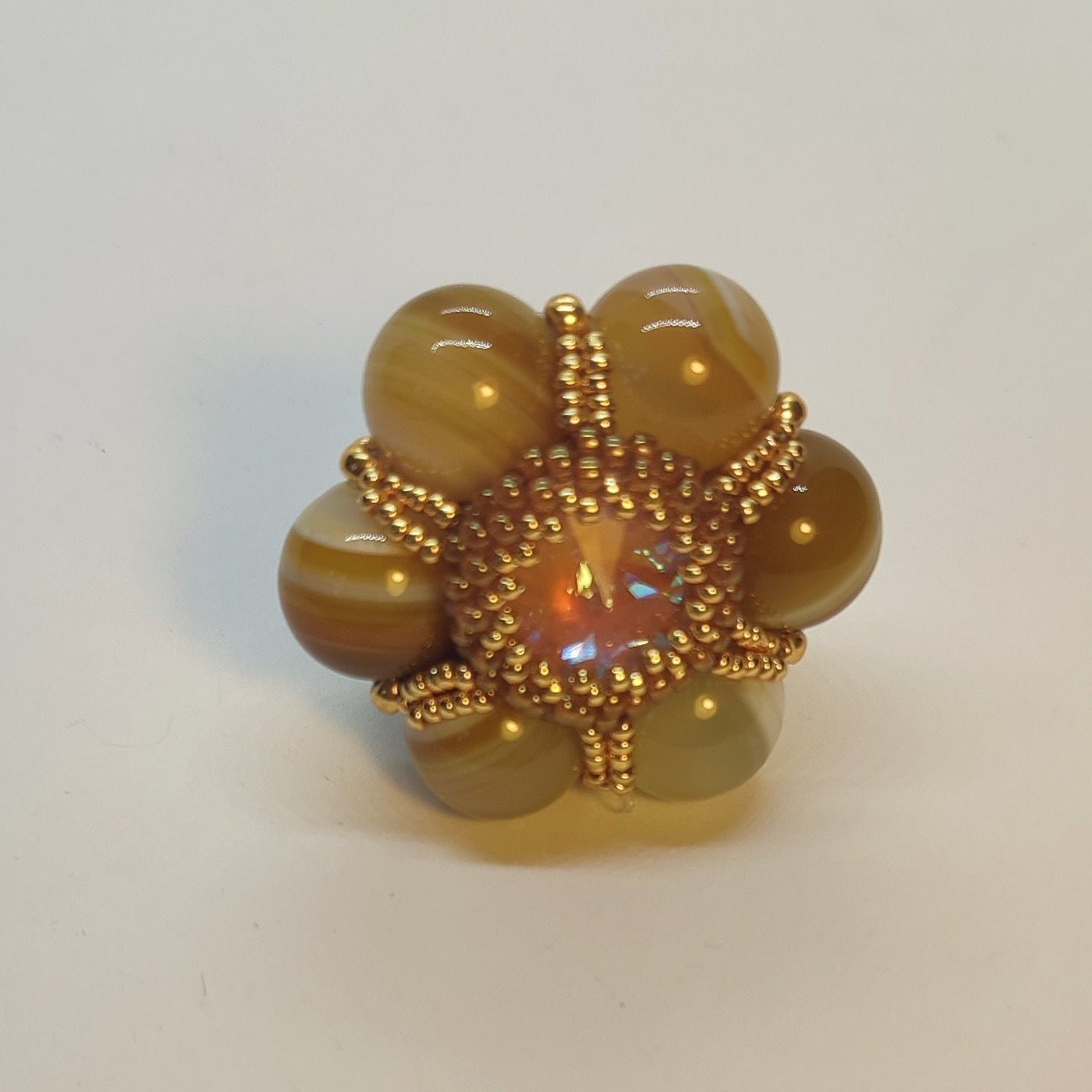Unico Regina - Agata Pomelo e cristallo Swarovsky in vendita su Petali e Passioni Bijoux