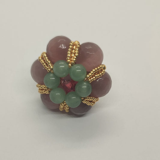 Unico Regina - Occhio di Gatto Cipria e cristalli in vendita su Petali e Passioni Bijoux