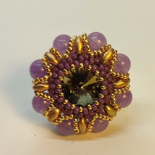 Anello Anemone - Ametista in vendita su Petali e Passioni Bijoux
