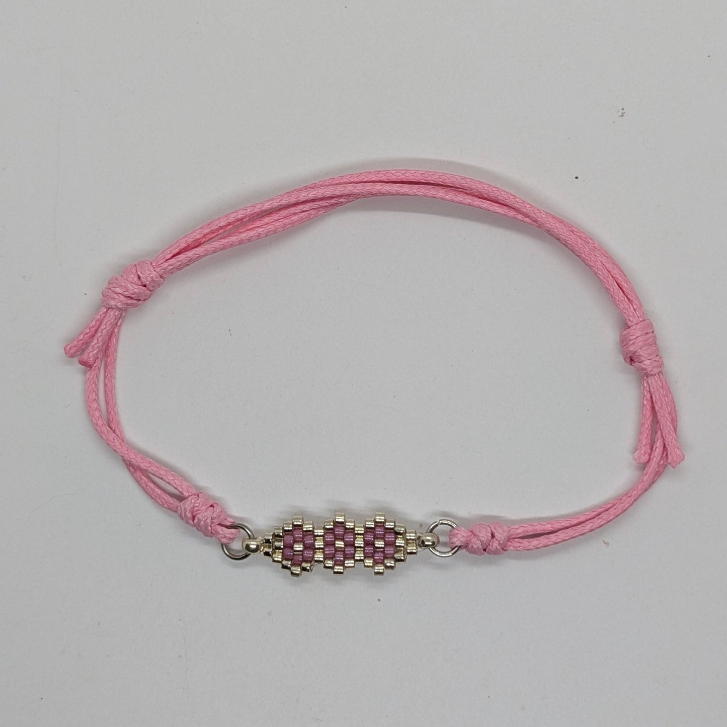 Bracciale a cordino rosa