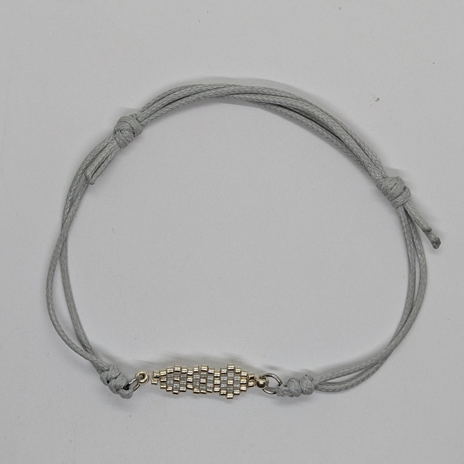 Bracciale a cordino grigio