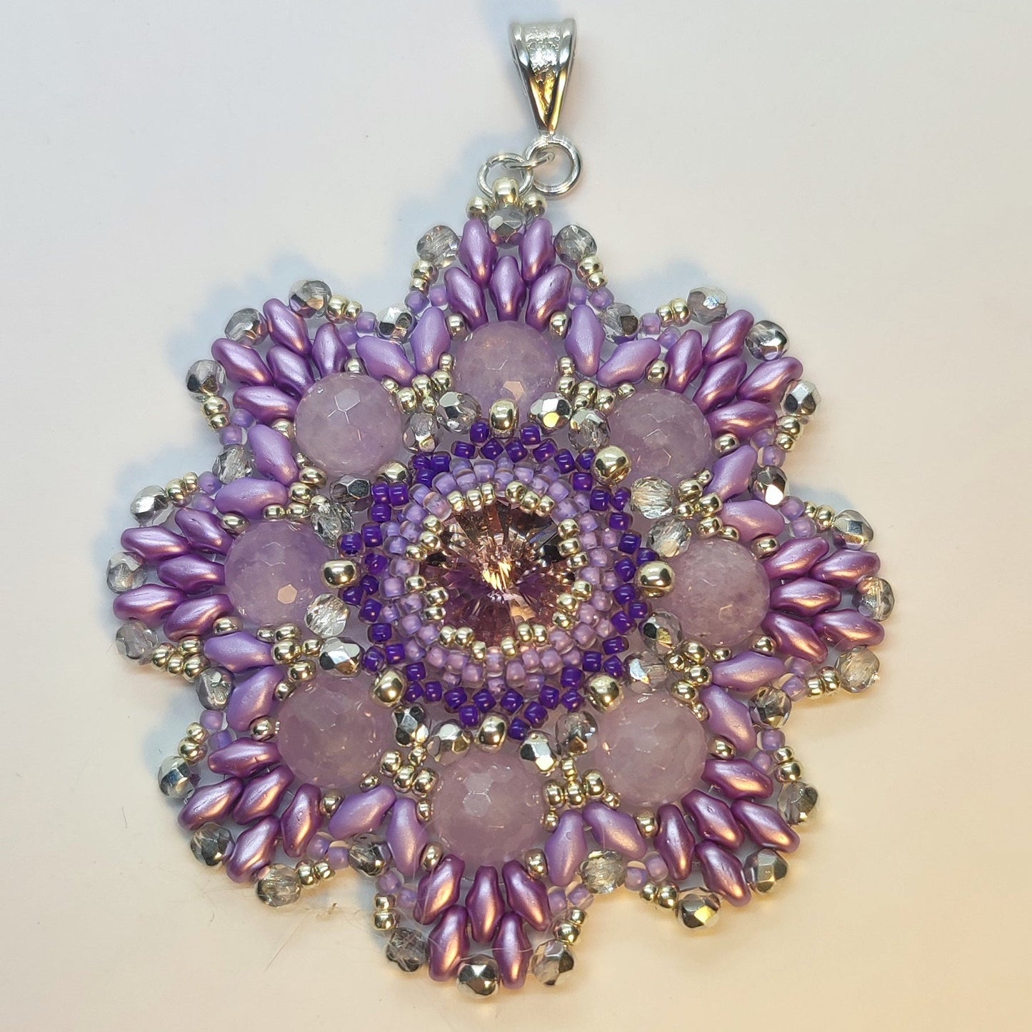 Collana con Medaglione - Passiflora Ametista, Lilla in vendita su Petali e Passioni Bijoux