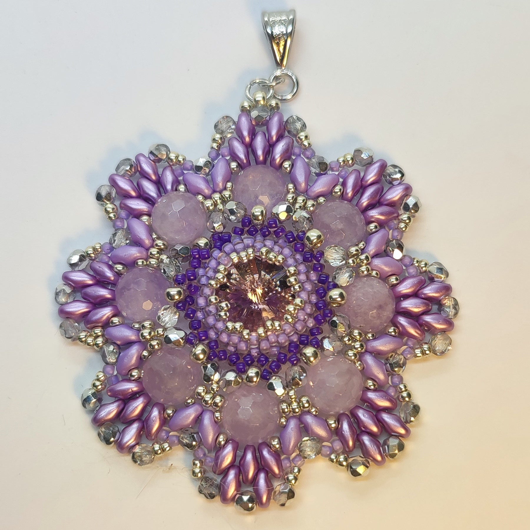 Collana con Medaglione - Passiflora Ametista, Lilla in vendita su Petali e Passioni Bijoux