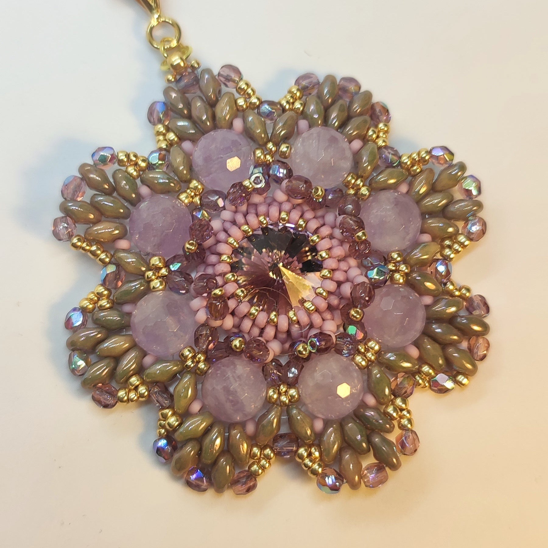 Collana con Medaglione - Passiflora Ametista, nebula in vendita su Petali e Passioni Bijoux