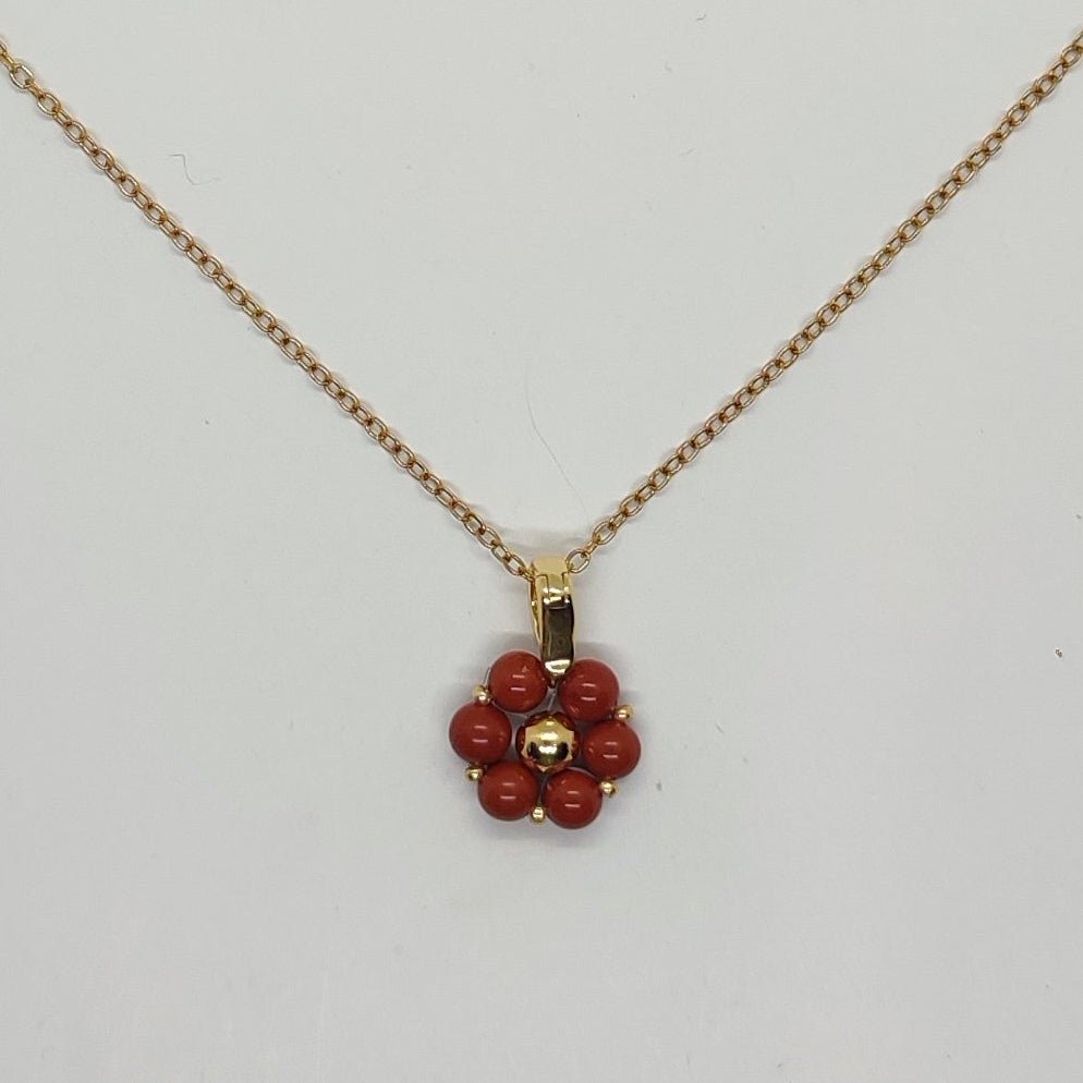 Collana FIORE ZODIACALE - ARIETE Diaspro rosso in vendita su Petali e Passioni Bijoux