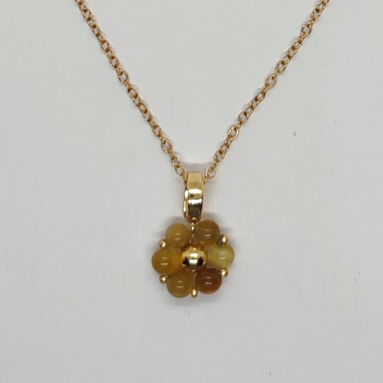 Collana FIORE ZODIACALE - GEMELLI Occhio di tigre giallo in vendita su Petali e Passioni Bijoux