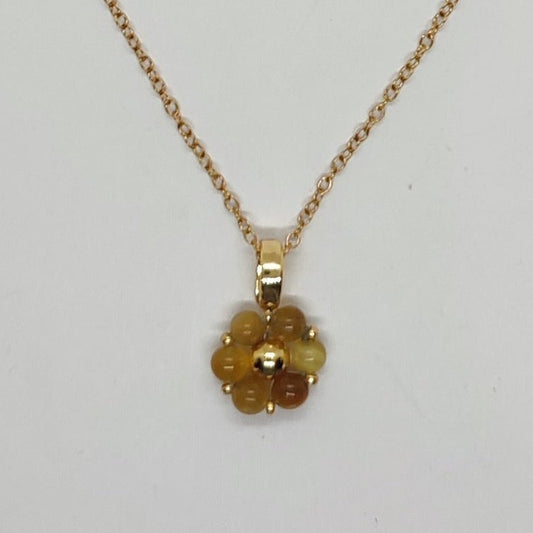 Collana FIORE ZODIACALE - GEMELLI Occhio di tigre giallo in vendita su Petali e Passioni Bijoux