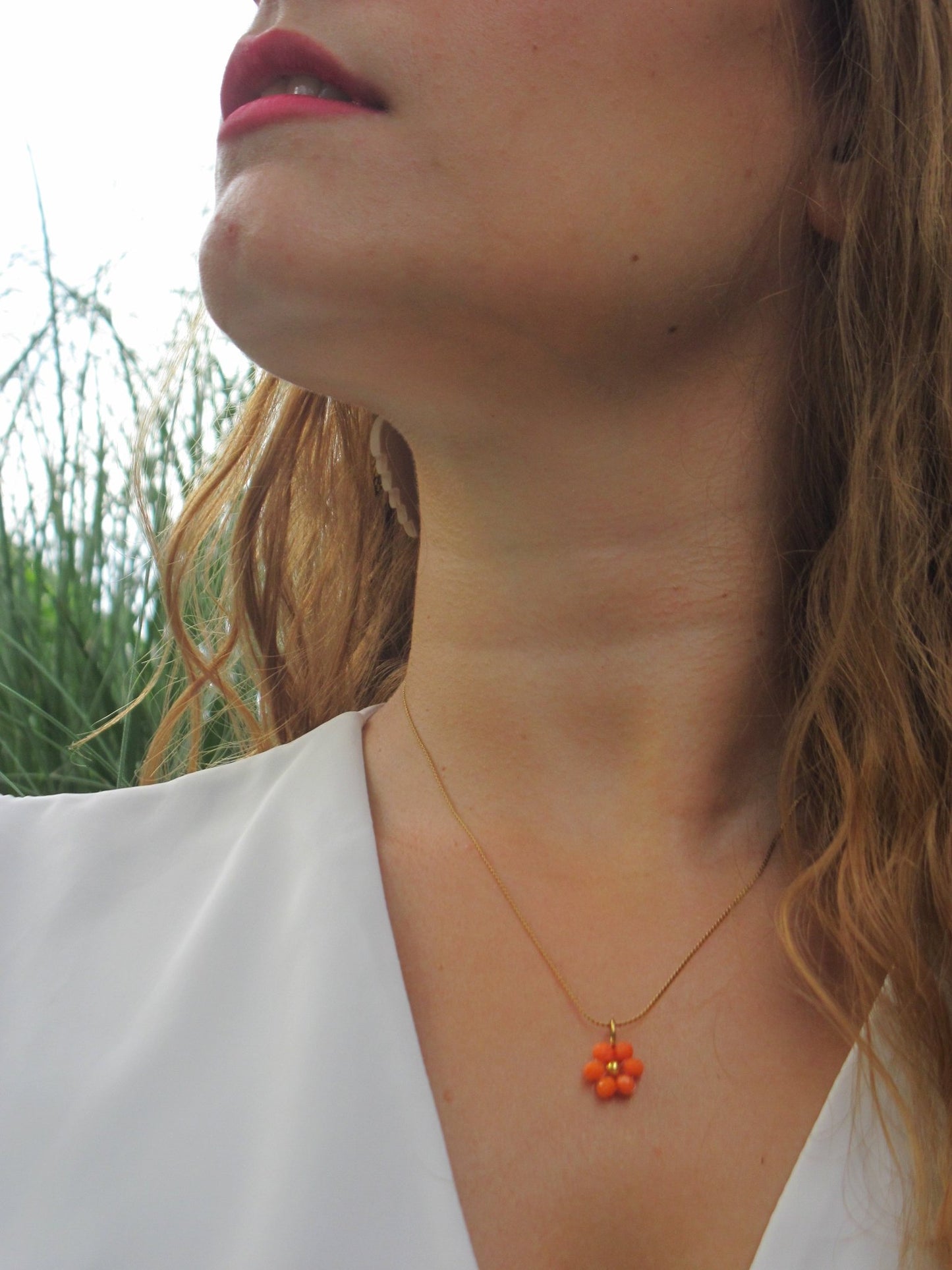 Collana FIORELLA – arancio in vendita su Petali e Passioni Bijoux