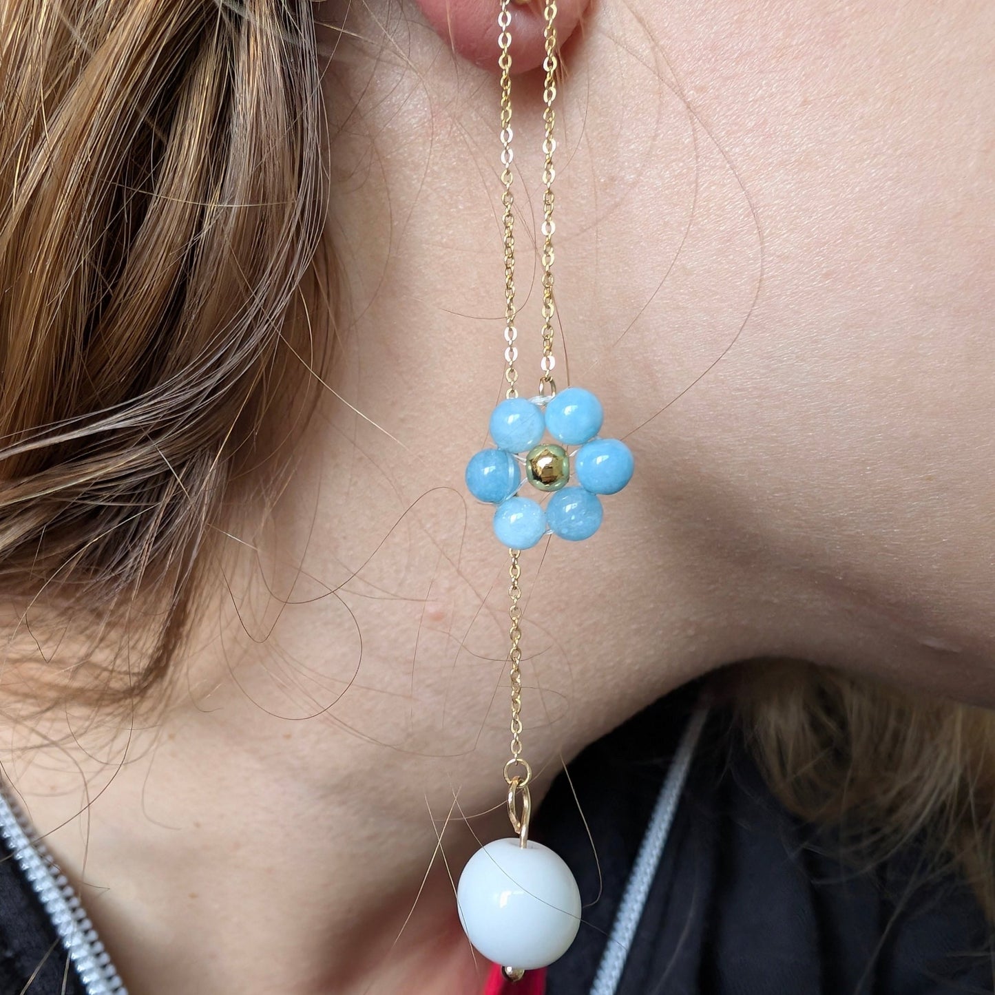 Orecchini ARMONIA - Angelite Agata Bianca in vendita su Petali e Passioni Bijoux