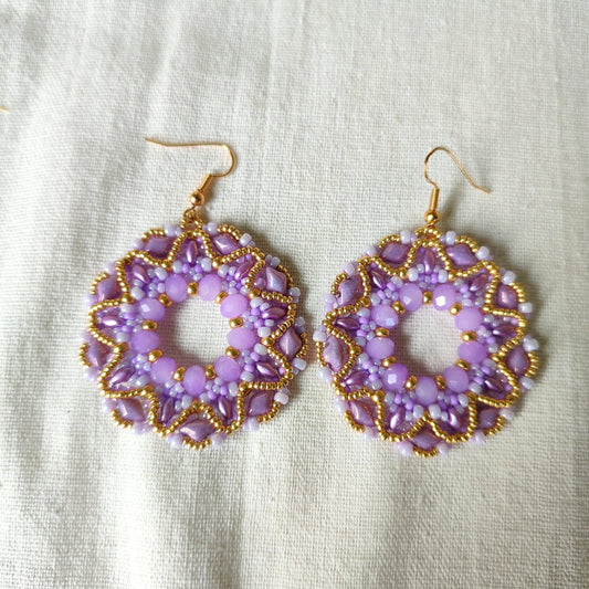Orecchini COROLLA - lilla in vendita su Petali e Passioni Bijoux