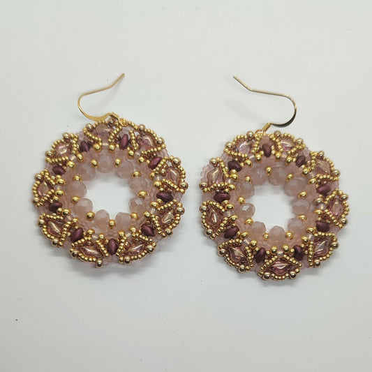 Orecchini COROLLA - Rosa cipria in vendita su Petali e Passioni Bijoux