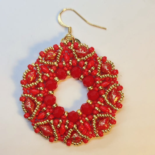 Orecchini COROLLA - Rosso in vendita su Petali e Passioni Bijoux