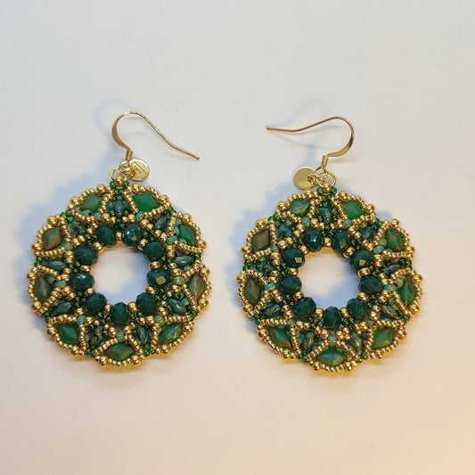 Orecchini COROLLA - Verde in vendita su Petali e Passioni Bijoux