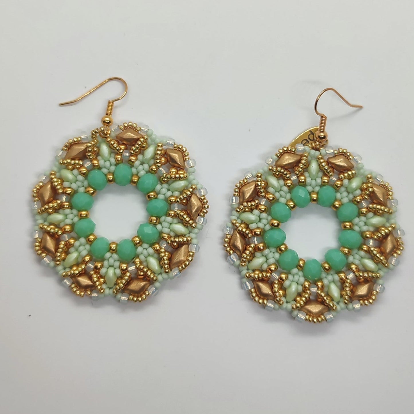 Orecchini COROLLA - verde tiffany in vendita su Petali e Passioni Bijoux