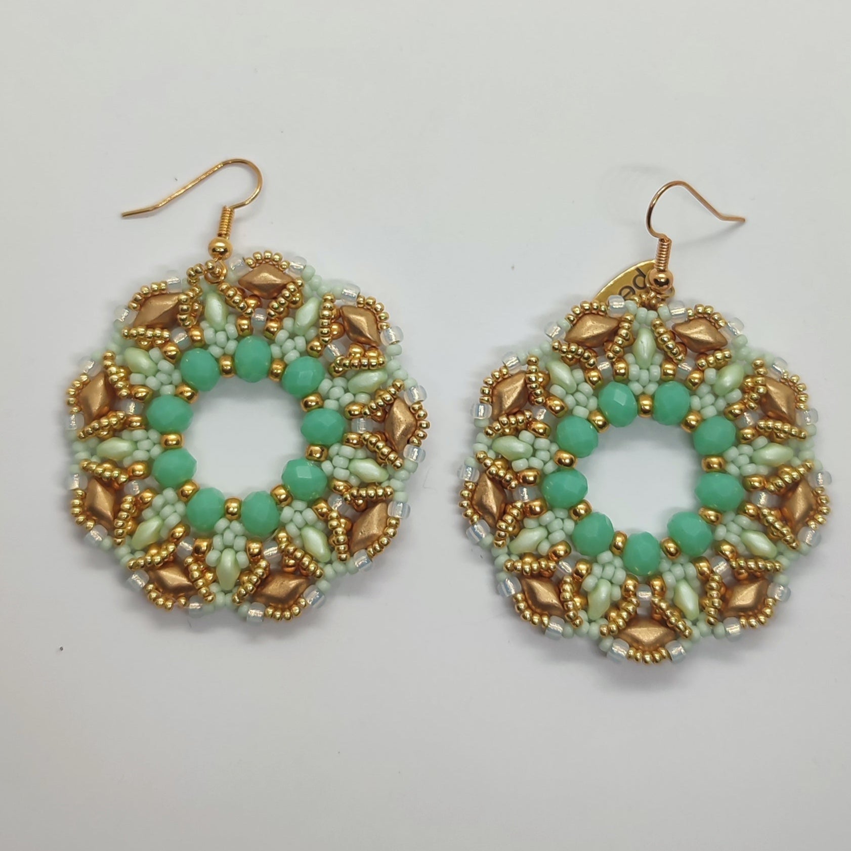 Orecchini COROLLA - verde tiffany in vendita su Petali e Passioni Bijoux