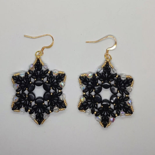 Orecchini - FIOR di NEVE - Nero, oro in vendita su Petali e Passioni Bijoux
