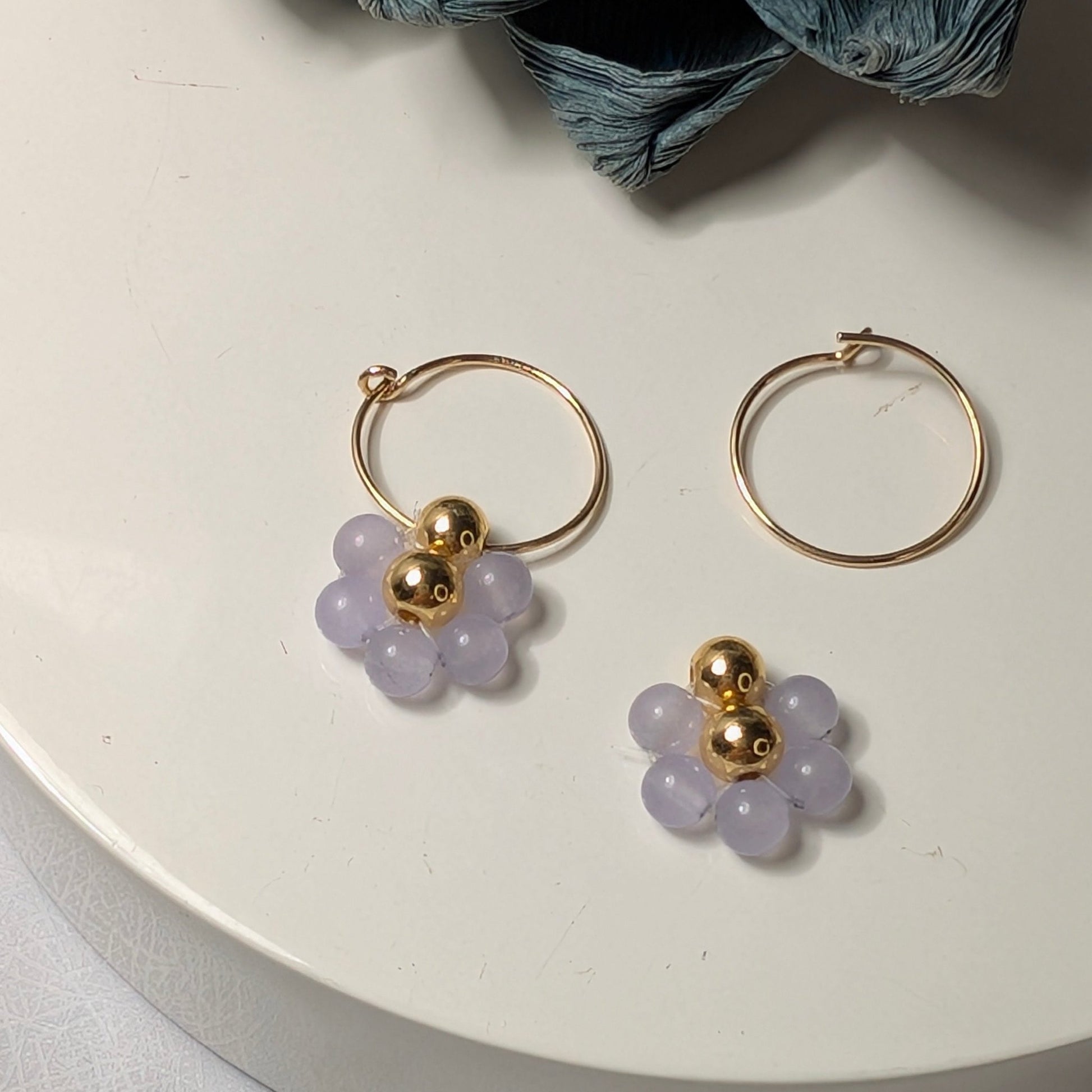 Orecchini PRATOLINA - Giada Ice Lilla in vendita su Petali e Passioni Bijoux