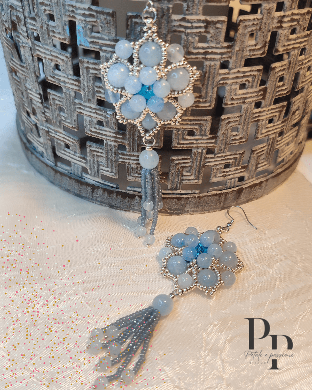 Orecchini SHALIMAR - Acquamarina, argento in vendita su Petali e Passioni Bijoux