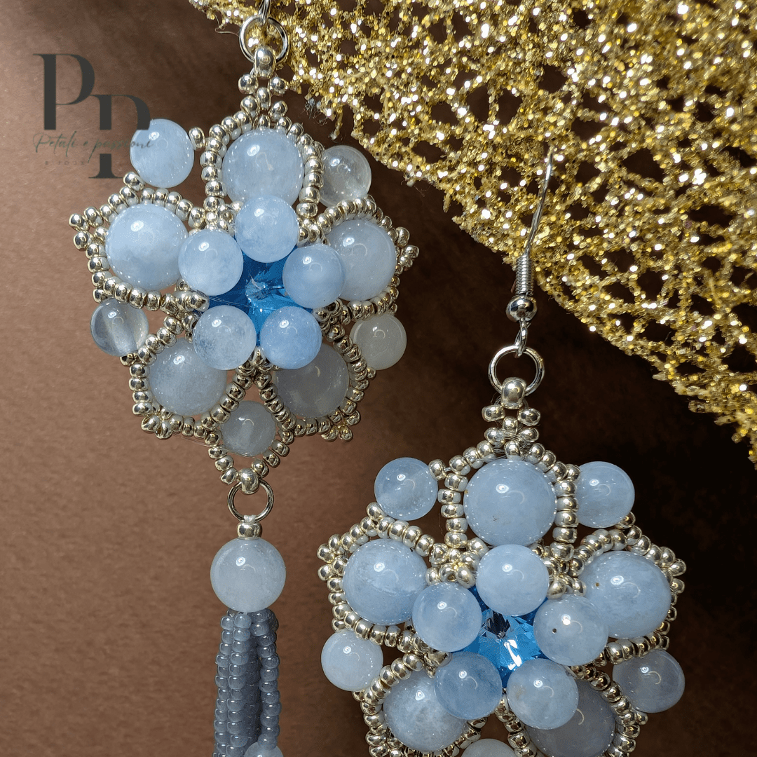 Orecchini SHALIMAR - Acquamarina, argento in vendita su Petali e Passioni Bijoux