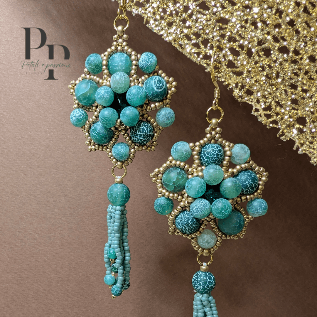 Orecchini SHALIMAR - Agata Ghiacciata in vendita su Petali e Passioni Bijoux