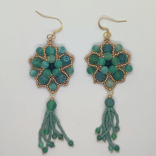 Orecchini SHALIMAR - Agata Ghiacciata in vendita su Petali e Passioni Bijoux