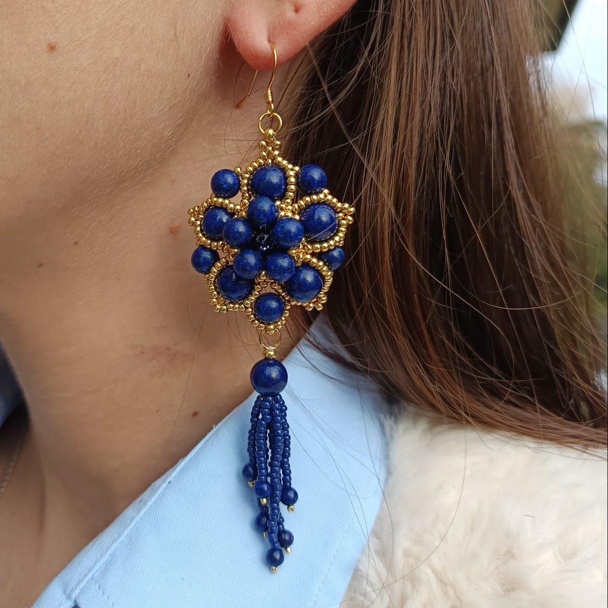 Orecchini SHALIMAR - Lapislazzuli in vendita su Petali e Passioni Bijoux