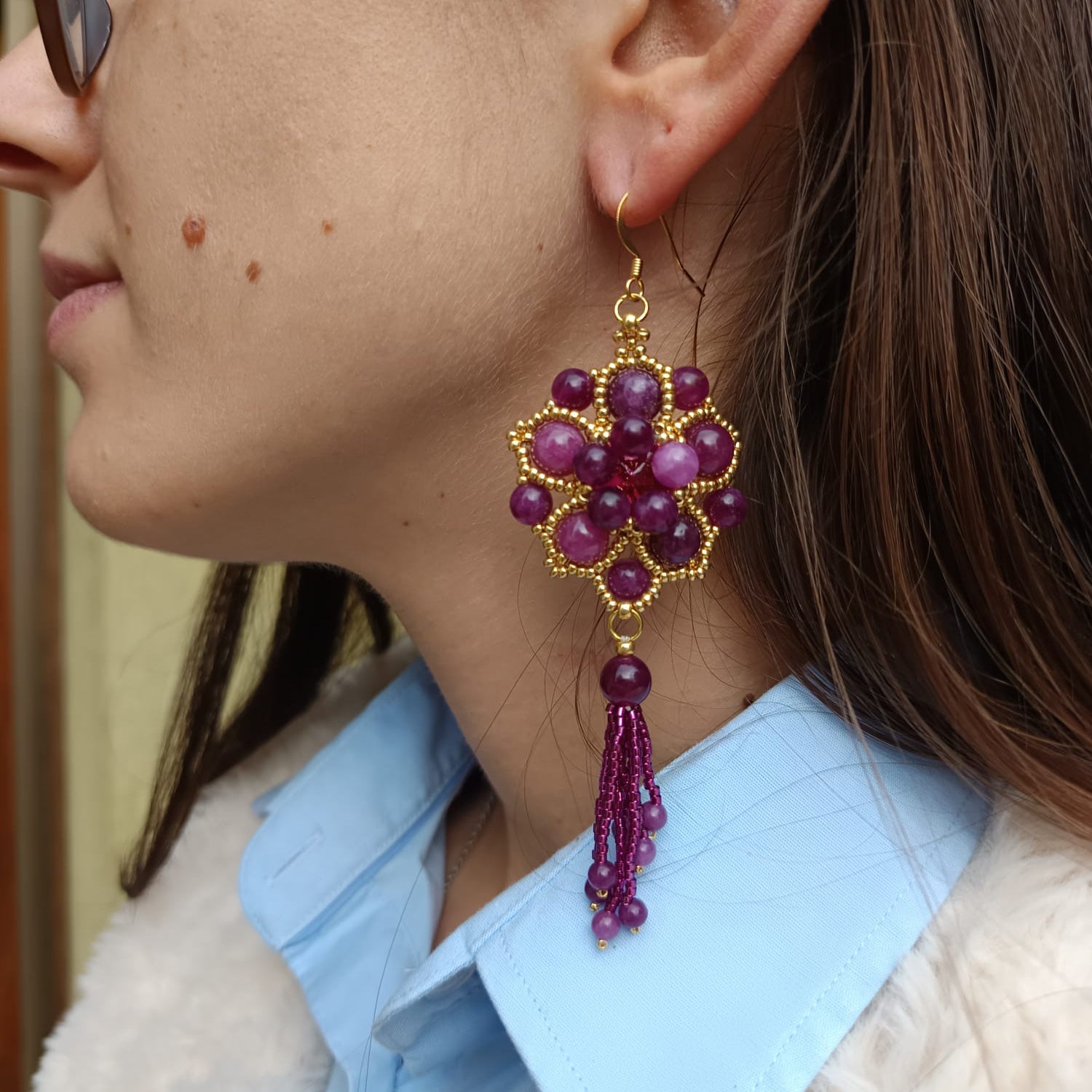 Orecchini SHALIMAR - Lepidolite in vendita su Petali e Passioni Bijoux