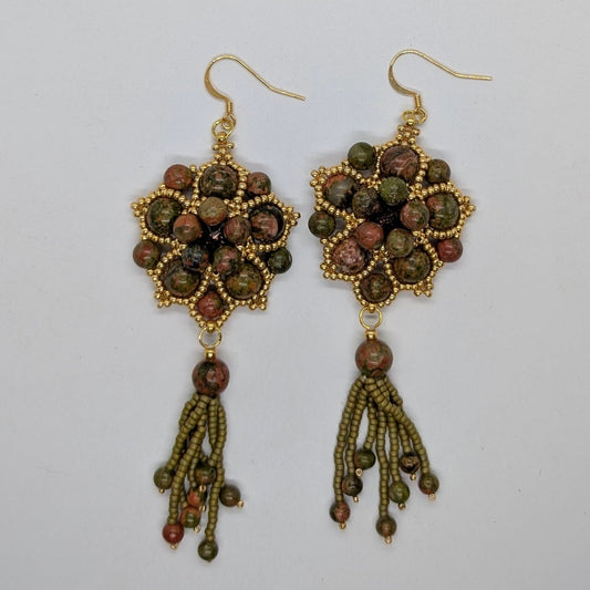 Orecchini SHALIMAR - Unakite in vendita su Petali e Passioni Bijoux