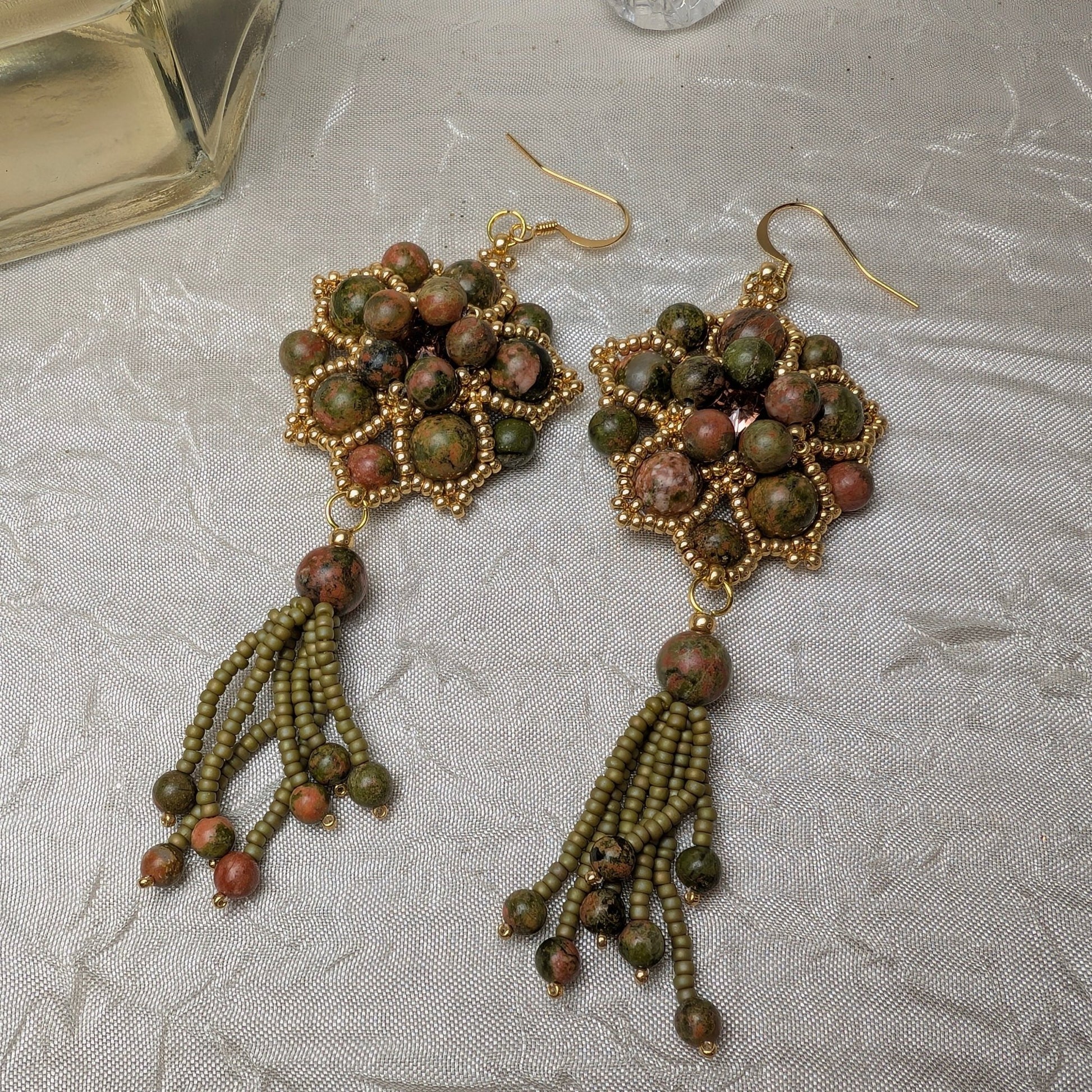 Orecchini SHALIMAR - Unakite in vendita su Petali e Passioni Bijoux
