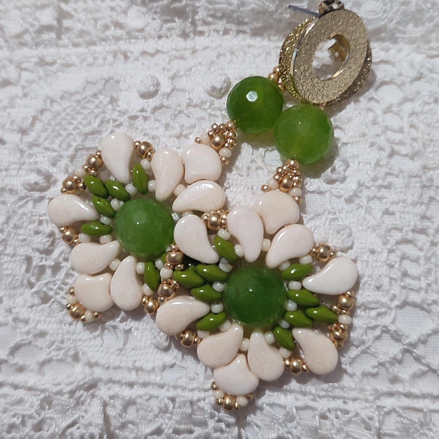 Orecchini SOFIA - Agata Naturale Verde in vendita su Petali e Passioni Bijoux