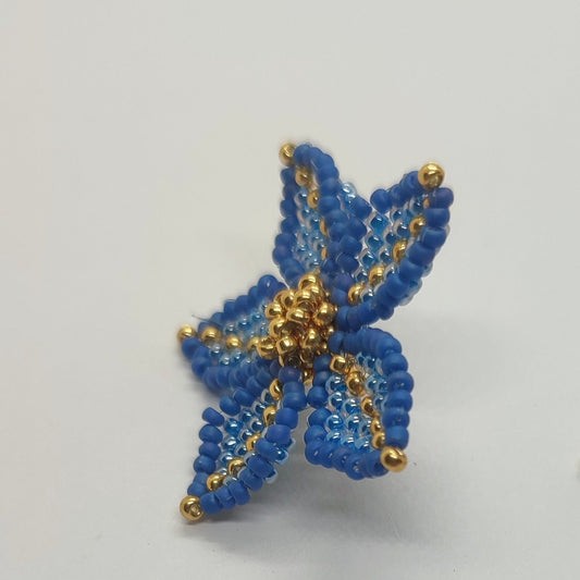 Orecchino CLEMATIS - Azzurro luster in vendita su Petali e Passioni Bijoux