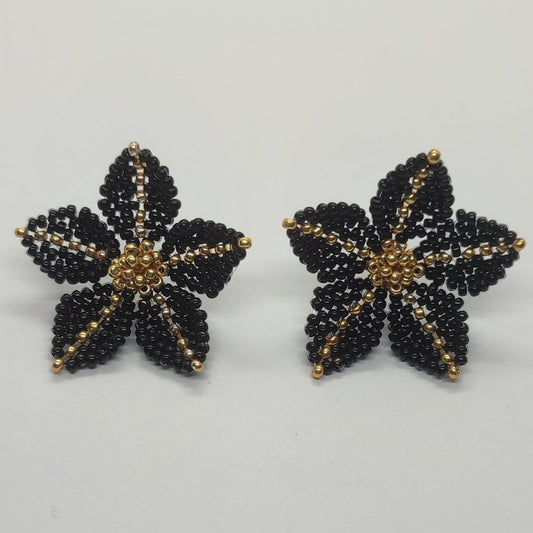 Orecchino CLEMATIS - Nero, oro in vendita su Petali e Passioni Bijoux